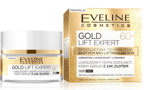 Eveline Gold Lift Expert Rejuvenating 60+ Cream-Serum with 24K Gold for Day and Night 50ml