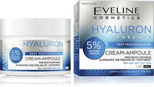 Eveline Hyaluron Deeply Moisturizing Cream-Ampoule 5% Soothing Complex for Dry and Very Dry Skin 50ml