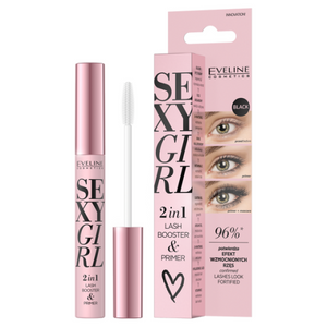 Eveline Sexy Girl 2in1 Lash Booster Primer Strengthening Conditioner and Eyelash Base 10ml