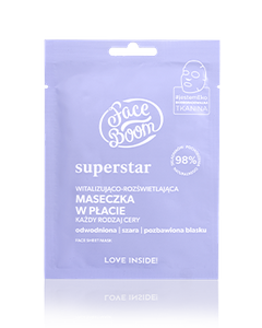 FaceBoom Superstar Vitalizing and Illuminating Sheet Mask for All Skin Types 1 Piece Best Before 31.07.24
