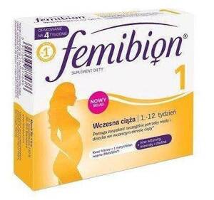 Femibion 1 Early Pregnancy Vitamins Minerals Folate D3 1-12 Week 28 tabl.