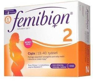 Femibion 2 Pregnancy 13-40week Vitamins Minerals DHA Lutein 28 tabl.and 28 caps.