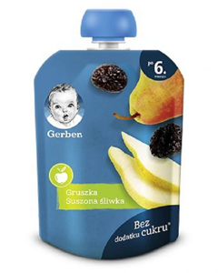 Gerber Dessert Mousse Pear and Dried Plum for Babies after 6 Months 80g