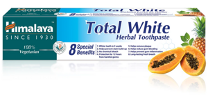 Himalaya 100% Vegetarian Total White Herbal Whitening Toothpaste with Advanced Herbal Formula 75ml