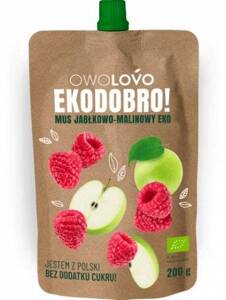 OwoLovo Organic Apple Raspberry Mousse without Sugar Addition 200g