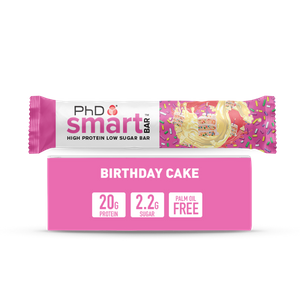 PhD Smart Bar High Protein Low Sugar Bar with Birthday Cake Flavour 64g