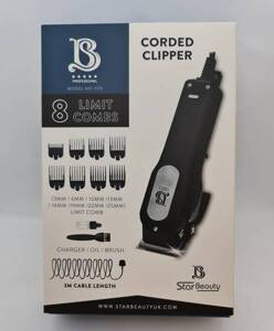 Star Beauty Professional Corded Hair Clipper Model No: Y2S Set 8 Combs 3M Cable Lenght