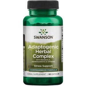 Swanson Adaptogenic Herbal Complex with Rhodiola Ashwagandha & Ginseng for Stress and Body Balance 60 Capsules