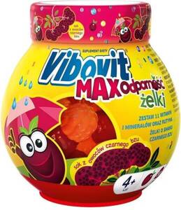 Vibovit Max Immunity Jellies Minerals and Vitamins for Children over 4 Years Old Elderberry 50 Pieces