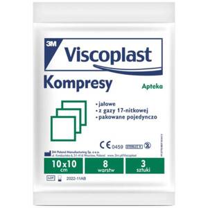 Viscoplast Gauze Compresses Sterile 10x10 cm 3 Pieces