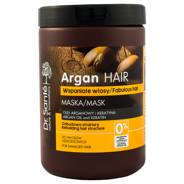 Dr Sante Argan Hair Creamy Mask With Argan Oil And Keratin For Damaged Hair 1000ml Hair Mask