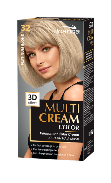 Joanna Multi Cream Permanent Intensive Hair Color Dye Care 32 Platinum  Blonde 60x40x20g 32 Platinum Blonde | Cosmetics \ Hair \ Coloring Up to 50%  OFF
