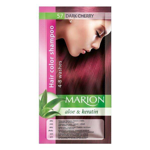Marion - Colouring shampoo 4-8, wash No. 57 Dark Cherry 40ml 98 Burgundy ||  97 Cherry || 96 Mahogany || 95 Chestnut || 94 Ruby || 93 Pomergranate || 92  Titian ||