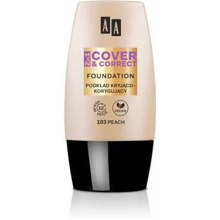 AA 2in1 Cover & Correct Vegan Concealing Foundation no 103 Peach 30ml