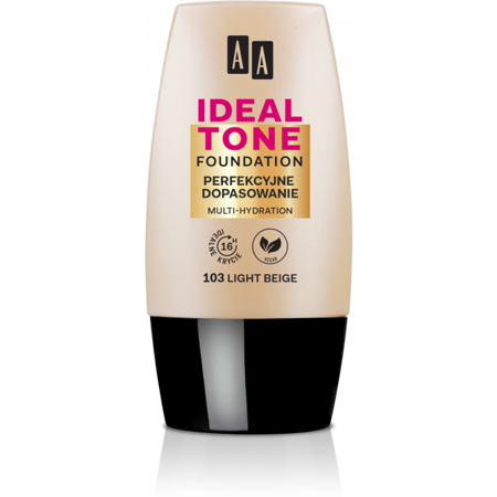 AA Make Up Ideal Tone Foundation with Perfect Match no 103 Light Beige 30ml