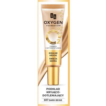 AA Oxygen Foundation Covering and Oxygenating Foundation no 107 Dark Beige 30ml