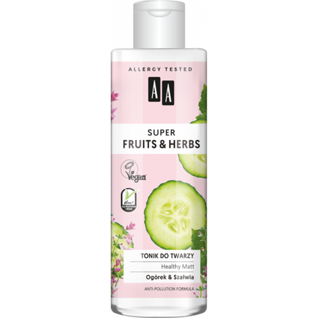 AA Super Fruits & Herbs Face Toner Healthy Matt with Cucumber and Sage 200ml