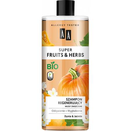 AA Super Fruits & Herbs Regenerating and Nourishing Shampoo for Damaged Hair with Pumpkin and Jasmine 500ml
