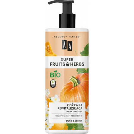 AA Super Fruits & Herbs Revitalizing and Regenerating Conditioner for Damaged Hair with Pumpkin and Jasmine 500ml