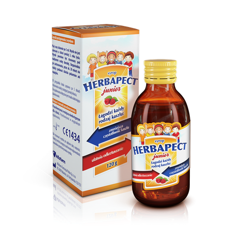 Aflofarm Dietary Supplement Herbapect Junior Raspberry Flavor 120g