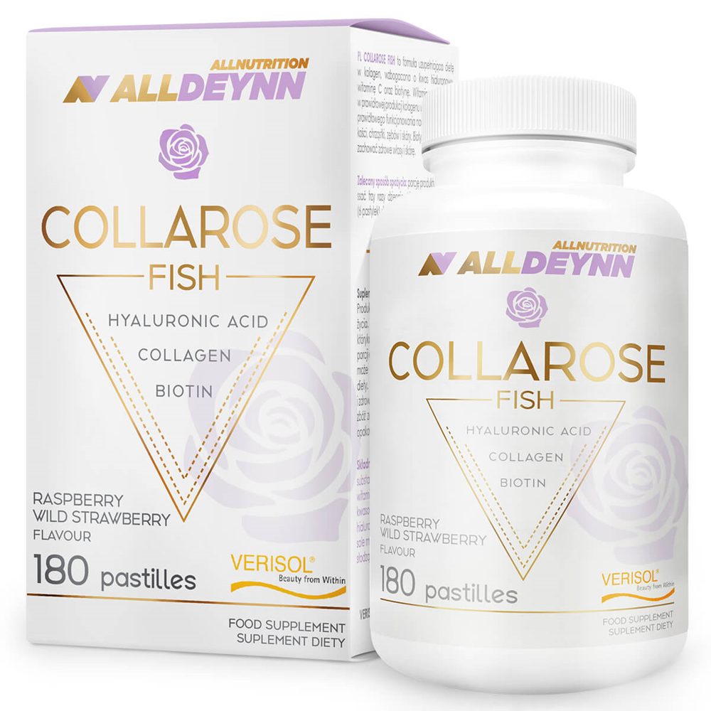 AllNutrition AllDeynn Collarose Fish Collagen with Hyaluronic Acid Vitamin C and Biotin 180 Tablets