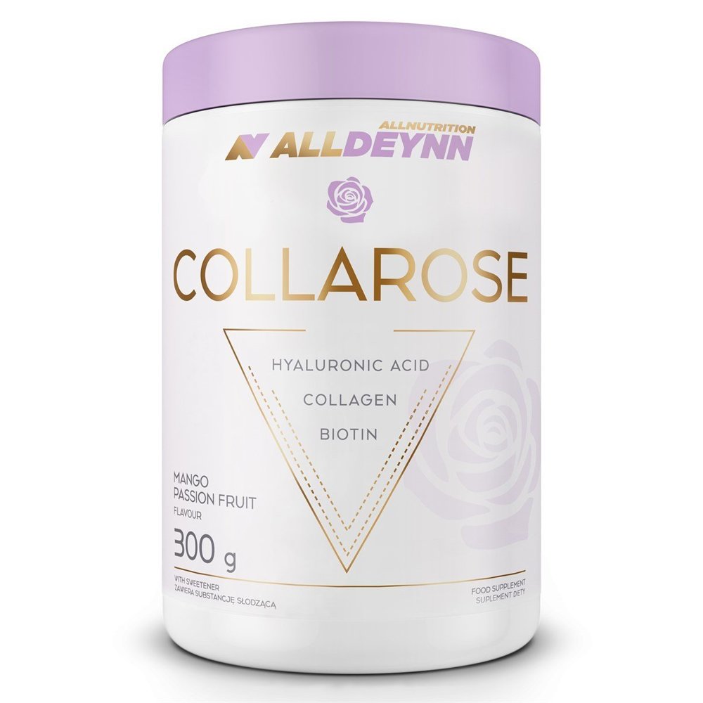 Allnutrition AllDeynn Collarose Collagen Hyaluronic Acid and Biotin for Healthy Skin with Mango and Passion Fruit Flavor 300g