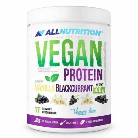 Allnutrition Vegan Protein with Vanilla and Blackcurrant no Sugar Added 500g