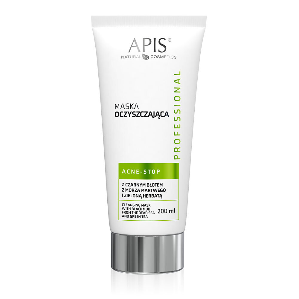 Apis Professional Acne Stop Purifying Mask with Black Dead Sea Mud and Green Tea for Acne-Oily and Combination Skin 200ml