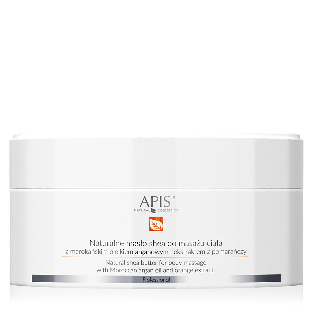 Apis Professional Orange terApis Natural Shea Butter for Body Massage with Moroccan Argan Oil and Orange Extract for Dry Skin 200g