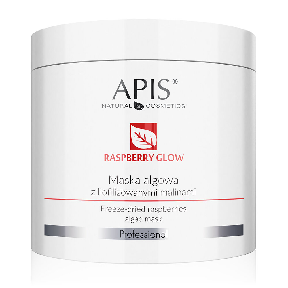 Apis Professional Raspberry Glow Algae Mask with Freeze-Dried Raspberries for Dry and Dehydrated Skin 200g