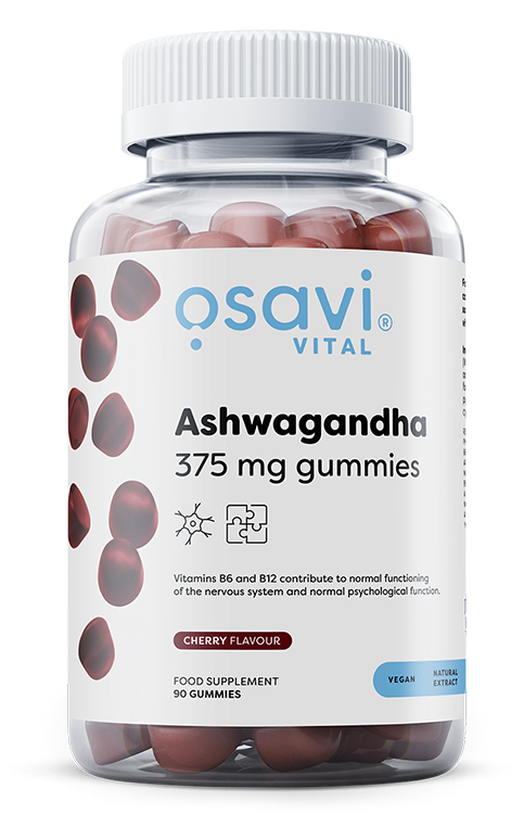 Ashwagandha 375mg Gummies, Cherry - 90 gummies