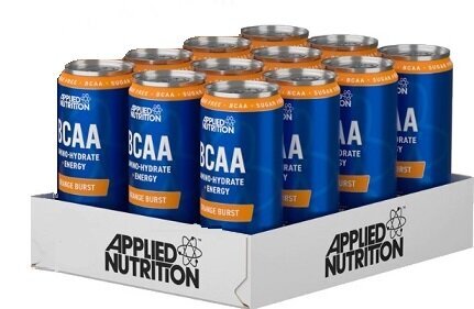 BCAA Amino-Hydrate + Energy Cans, Orange Burst - 12 x 330 ml.