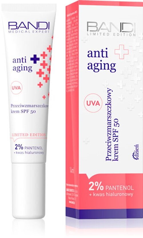 Bandi Anti Aging Limited Edition Anti-Wrinkle Cream SPF 50 2% Panthenol and Hyaluronic Acid 14ml