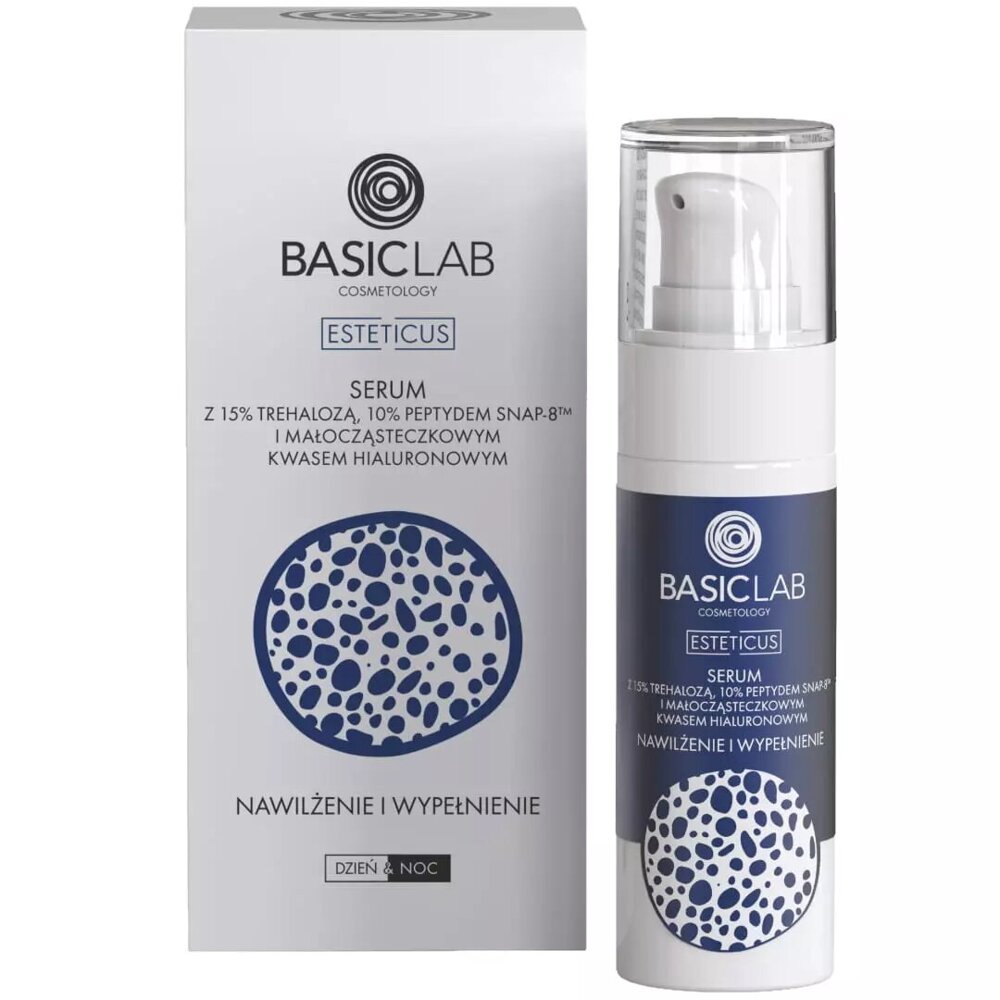 BasicLab Serum with Trehalose 15% and 10% Peptide Moisturizing and Filling for Day and Night 30ml