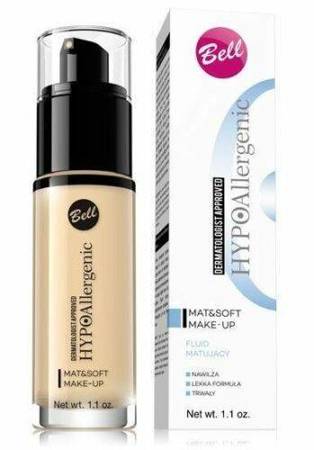 Bell HypoAllergenic Mat&Soft Make-up Mattifying Fluid for Sensitive Skin 00­ Alabaster 30g