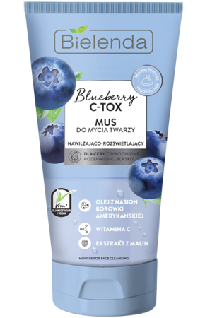 Bielenda Blueberry C Tox Face Wash Mousse for Dehydrated and Dry Skin 135g