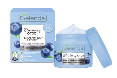 Bielenda Blueberry C Tox Moisturizing and Brightening Foam Cream for Dry Skin 40g