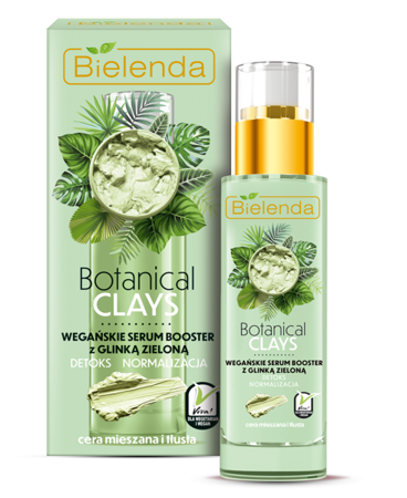 Bielenda Botanical Clays Vegan Booster Serum with Green Clay for Oily and Combination Skin 30ml
