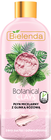 Bielenda Botanical Clays Vegan Micellar Water with Pink Clay for Dry Skin 500ml