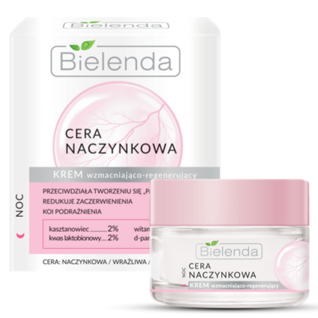Bielenda Capillary Skin Strengthening and Regenerating Night Cream for Sensitive and Capillary Skin 50ml