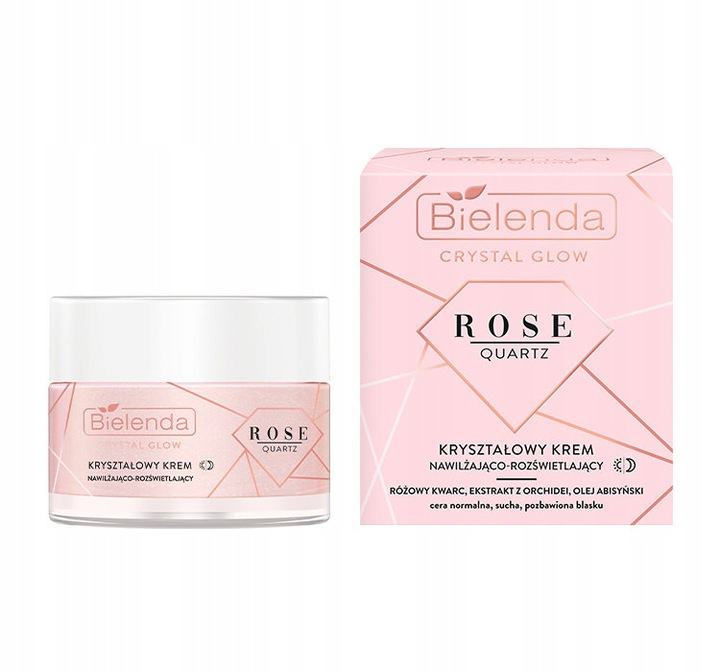 Bielenda Crystal Glow Rose Quartz Moisturizing and Illuminating Cream for Dry and Normal Skin 50ml