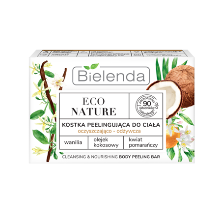 Bielenda Eco Nature Cleansing and Nourishing Peeling Bar with Vanilla Coconut Milk and Orange Blossom 80g