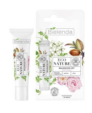 Bielenda Eco Nature Moisturizing Lip Balm with Almond Milk Jasmine and Rose 10g