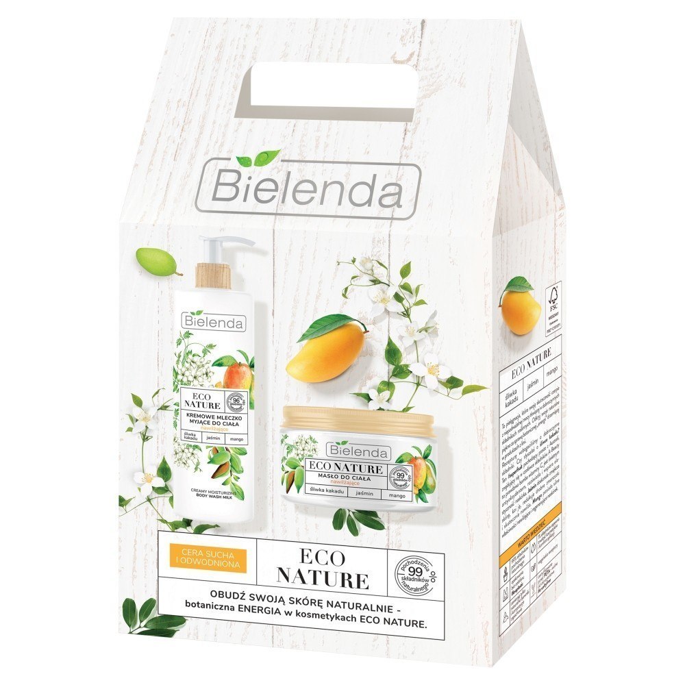 Bielenda Eco Nature Set Cleansing Milk and Body Butter with Plum Kakadu Jasmine Mango 400x250ml