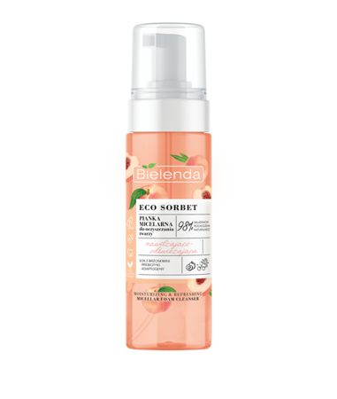 Bielenda Eco Sorbet Peach Moisturising and Refreshing Micellar Face Cleansing Foam 150ml