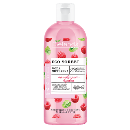 Bielenda Eco Sorbet Raspberry Moisturizing and Soothing Micellar Water for Sensitive Skin 500ml