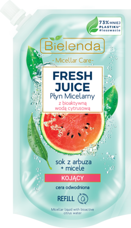 Bielenda Fresh Juice Cleansing Micellar Water with Watermelon Refill for Dehydrated Skin 500ml