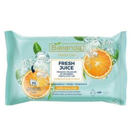 Bielenda Fresh Juice Make-up Removing Micellar Wipes with Orange for Dry Skin 20 Pcs