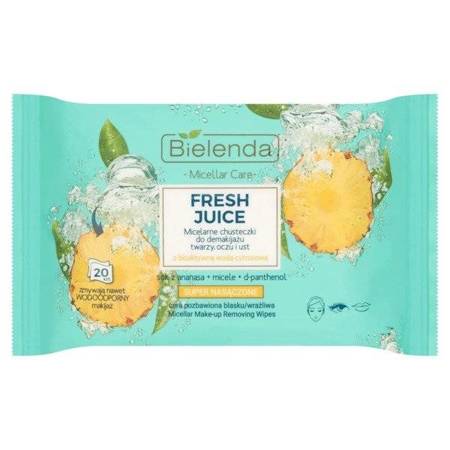 Bielenda Fresh Juice Removing Make-Up Micellar Wipes with Pineapple 20 Pcs