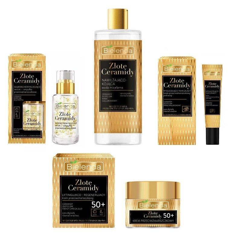 Bielenda Golden Ceramides Anti-wrinkle Face Set Micellar Liquid + Serum + Eye Cream + Cream 50+